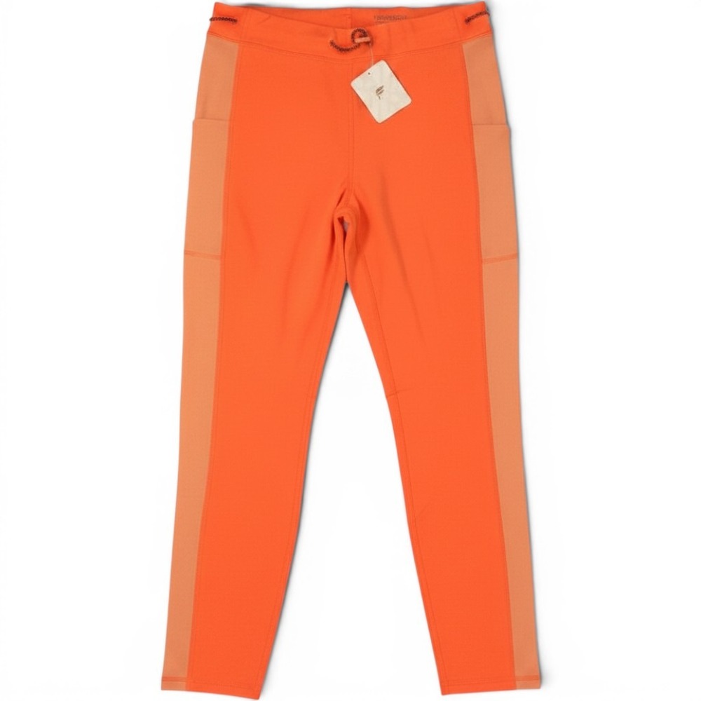 Fabletics Motion365+ High-Waisted Bungee Leggings Coral Orange with Pockets